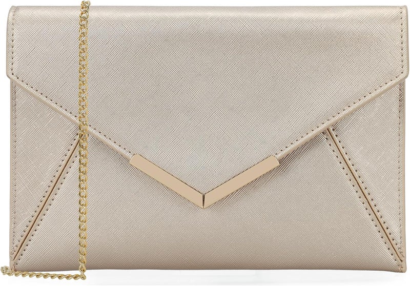 DEXMAY DM Dexmay Women Envelope Clutch Handbag Medium Saffiano Leather Foldover Clutch Purse - Image 1
